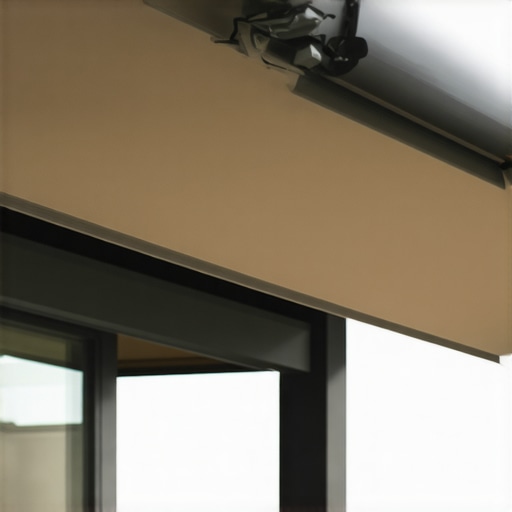 Installing Motorized Patio Shades Person installing motorized patio shades on outdoor patio with tools