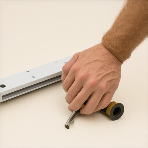 Maintenance Tools for Patio Shades Person checking motorized patio shades with tools for maintenance