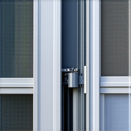 Detailed view of a motorized patio screen zip-retention system side track.